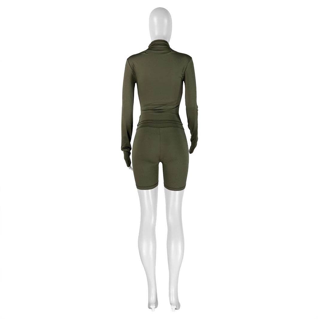 Leisure Sexy Tight Long Sleeve Two-piece Suits