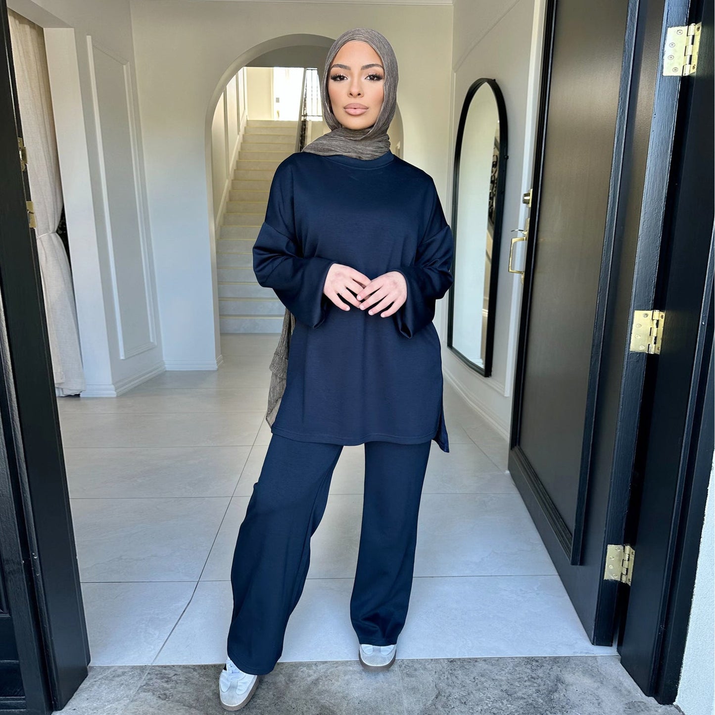 Pretty Turkey Solid Color Loose Two-piece Suits