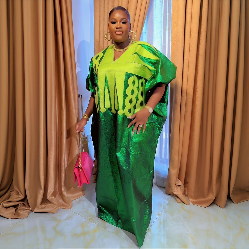 Women's Muslim Dress Long African Embroidered Robe Dresses