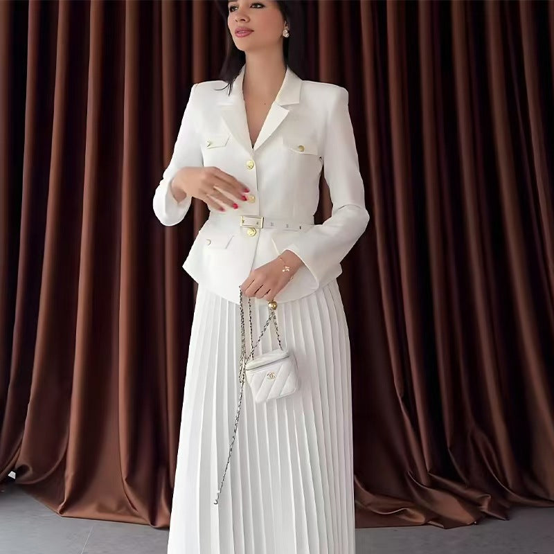 Women's Fashion Charming Elegant Long Pleated Suits