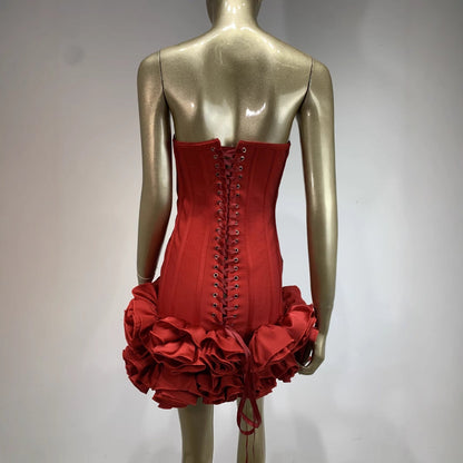 Women's Sexy Tube Dress Slim Flower Tight Dresses