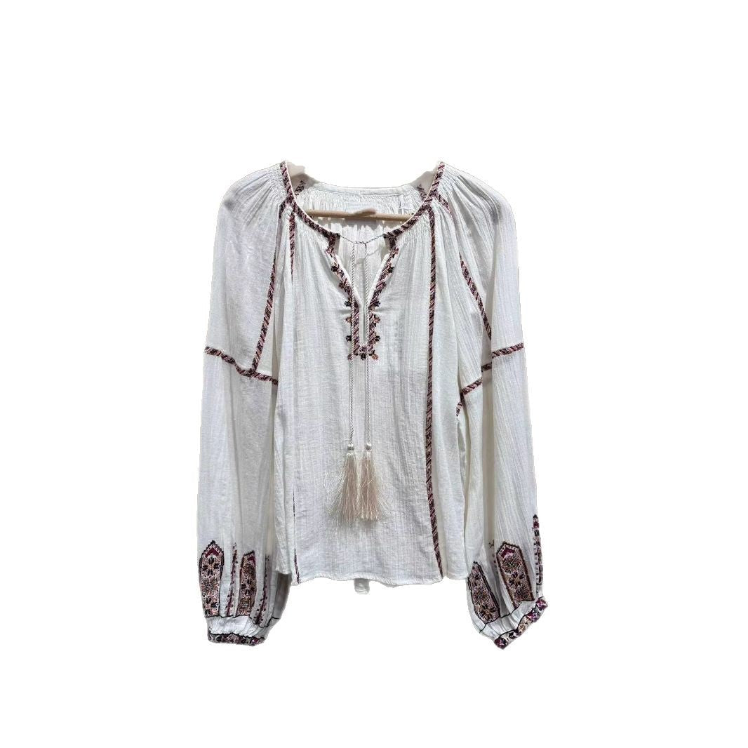Embroidery Tassel Long Sleeve Shirt Elastic Suits