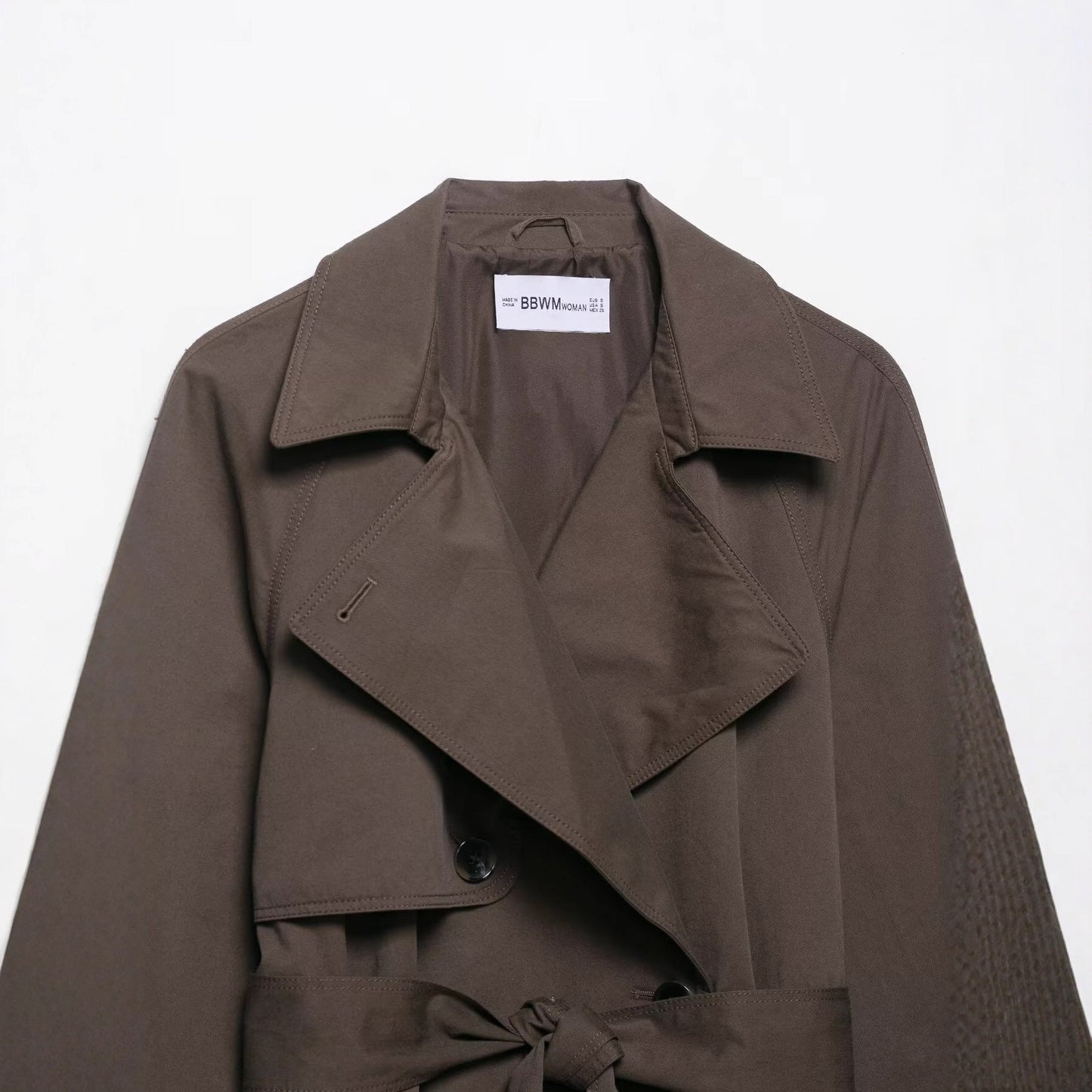 Women's Fashion Long Sleeve Waist Trimming Trench Coats