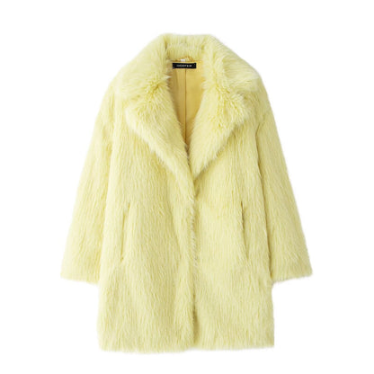 Women's Elegant Long Artificial Fur Furry Coats