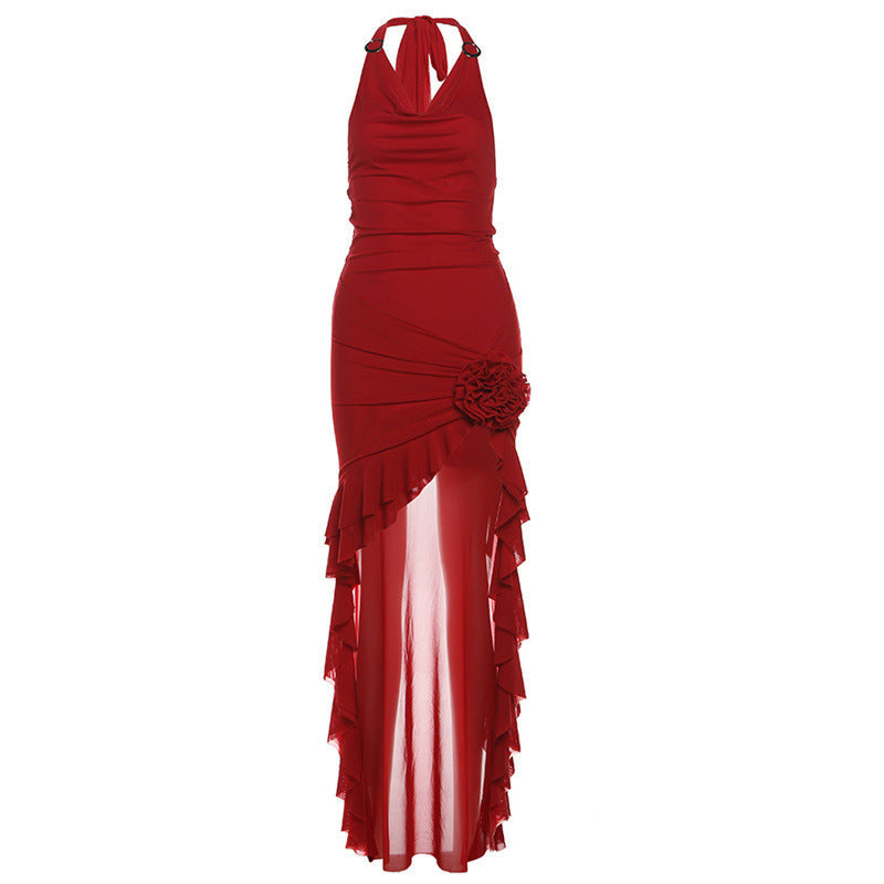 Women's Color Sexy Hot Halter Slim Fit Dresses