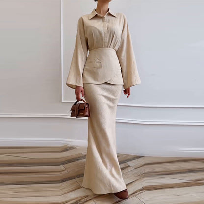 Women's Graceful Fashionable Lapel Long Sleeve Slim Suits