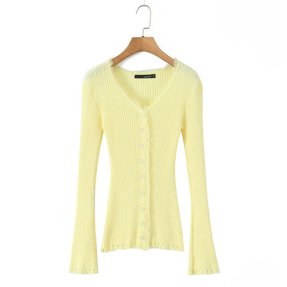 Women's Pure Gentle Knitted Two-piece Collar Burrs Tassels Waist Suits