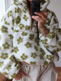 Women's Polar Fleece Flower Fashion Warm Fur Sweaters