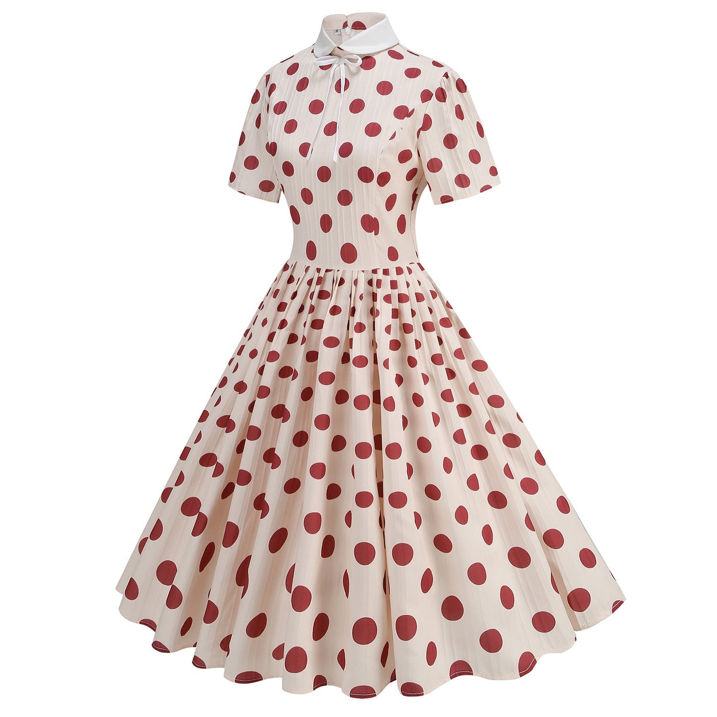 Slimming Pleated Polka Dots Elegant Graceful Dresses