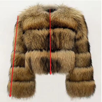 Women's Beautiful Winter Fur Imitation Stitching Coats