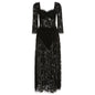 Women's Summer Lace Square Collar Sleeve Sexy Slit Slim Dresses