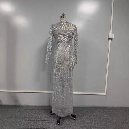 Hollow Out Dress Round Neck Slim Dresses