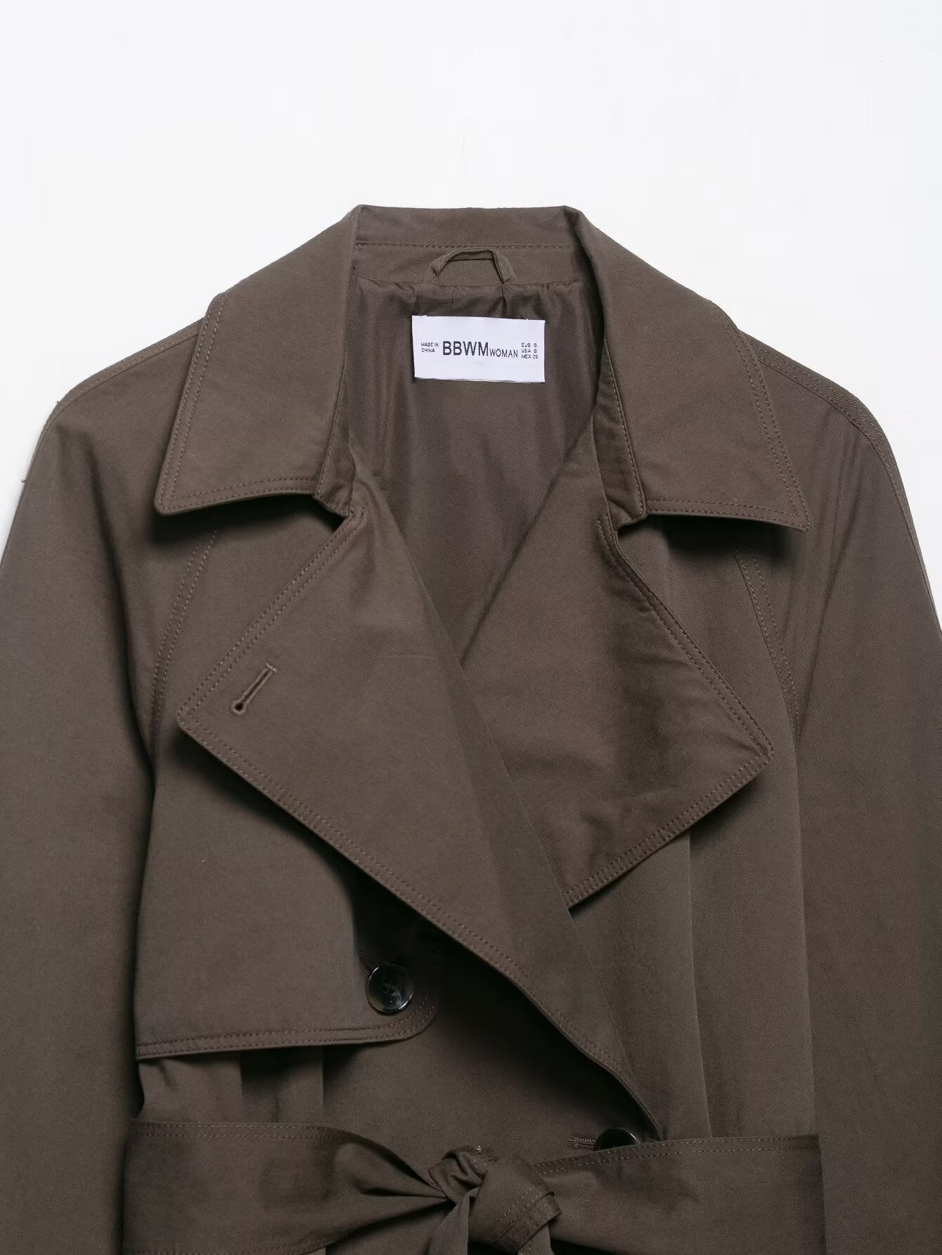 Women's Fashion Long Sleeve Waist Trimming Trench Coats
