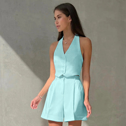 Commute Style Sleeveless Halter Hot Fashion Suits