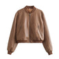 Women's Street Slim Autumn Stand Collar Motorcycle Jackets