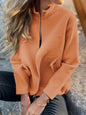 Women's Casual Zipper Woolen Tether Pocket Solid Coats