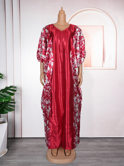 Women's Ethnic Style Robe African Printing Color Dresses