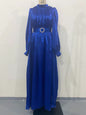 Organza Lantern Sleeve Long Slim Fit Dresses