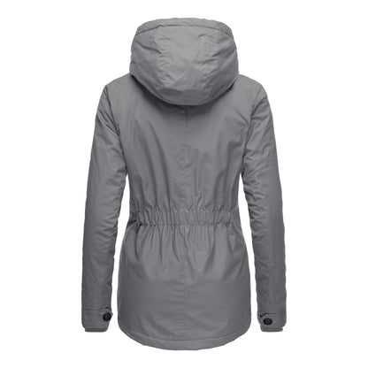 Women's Winter Quilted Cotton Parka Lamb Wool Woman Dress Coats