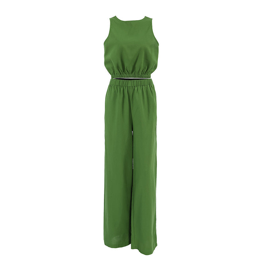 Women's Autumn Cotton Linen High-grade Sleeveless Ramie Suits