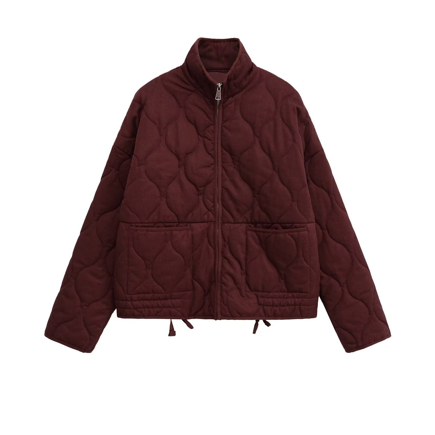 Women's Wear Commuting Fashion Stand Collar Diamond Coats