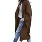 Women's Clothes Casual Long Pure Color Warm Coats