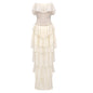 Women's Chest Cover Chiffon Dress Two-piece Retro Dresses