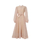 Women's Vintage Court Style Printed Lantern Sleeve Single-breasted Lace Dresses