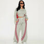 Women's Fashion Casual Long Sleeve Side Striped Suits