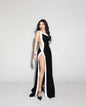 Women's Slant Shoulder Irregularly Slimming Slit Long Dress Dresses