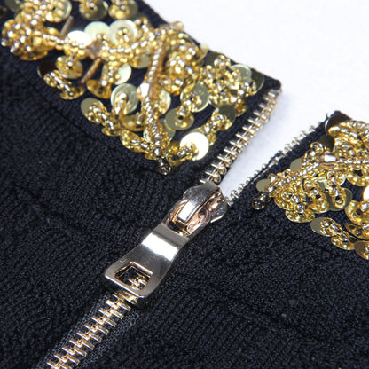 Summer Sleeveless Beaded Mid-length Knitted Dress Dresses
