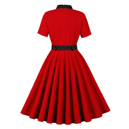 Polka Dots Retro Swing Puffy Slimming Dresses