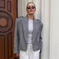 Women's Commuter Workplace Gray Autumn Design Woolen Coats