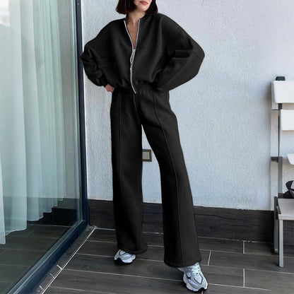 Women's Sports Style Long-sleeved Solid Color Long Suits