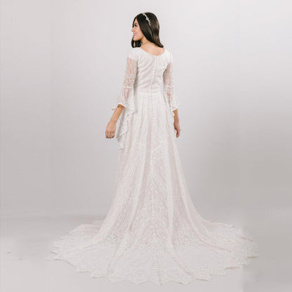 Women's Sleeve Lace Loose Elegant Pregnant Graphy Wedding Dresses