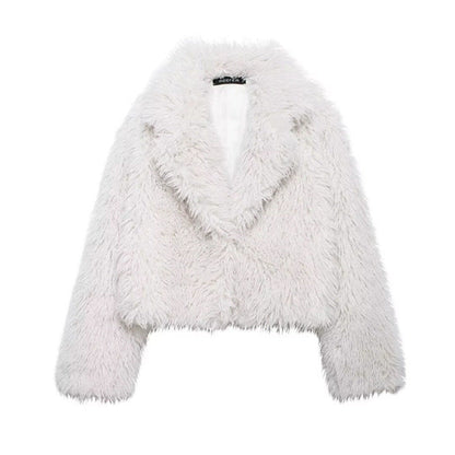 Women's Fur Fashion Temperament Warm Long Sleeves Coats