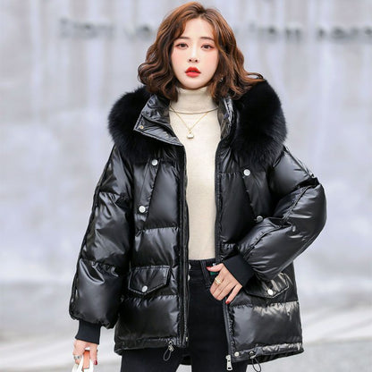 Women's Glossy Down Winter Thickened Warm Loose Coats