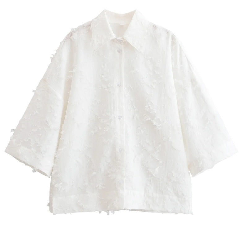 Women's Attractive Temperamental Tassels Feather Shirt Suits