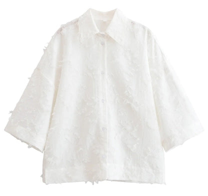 Women's Attractive Temperamental Tassels Feather Shirt Suits