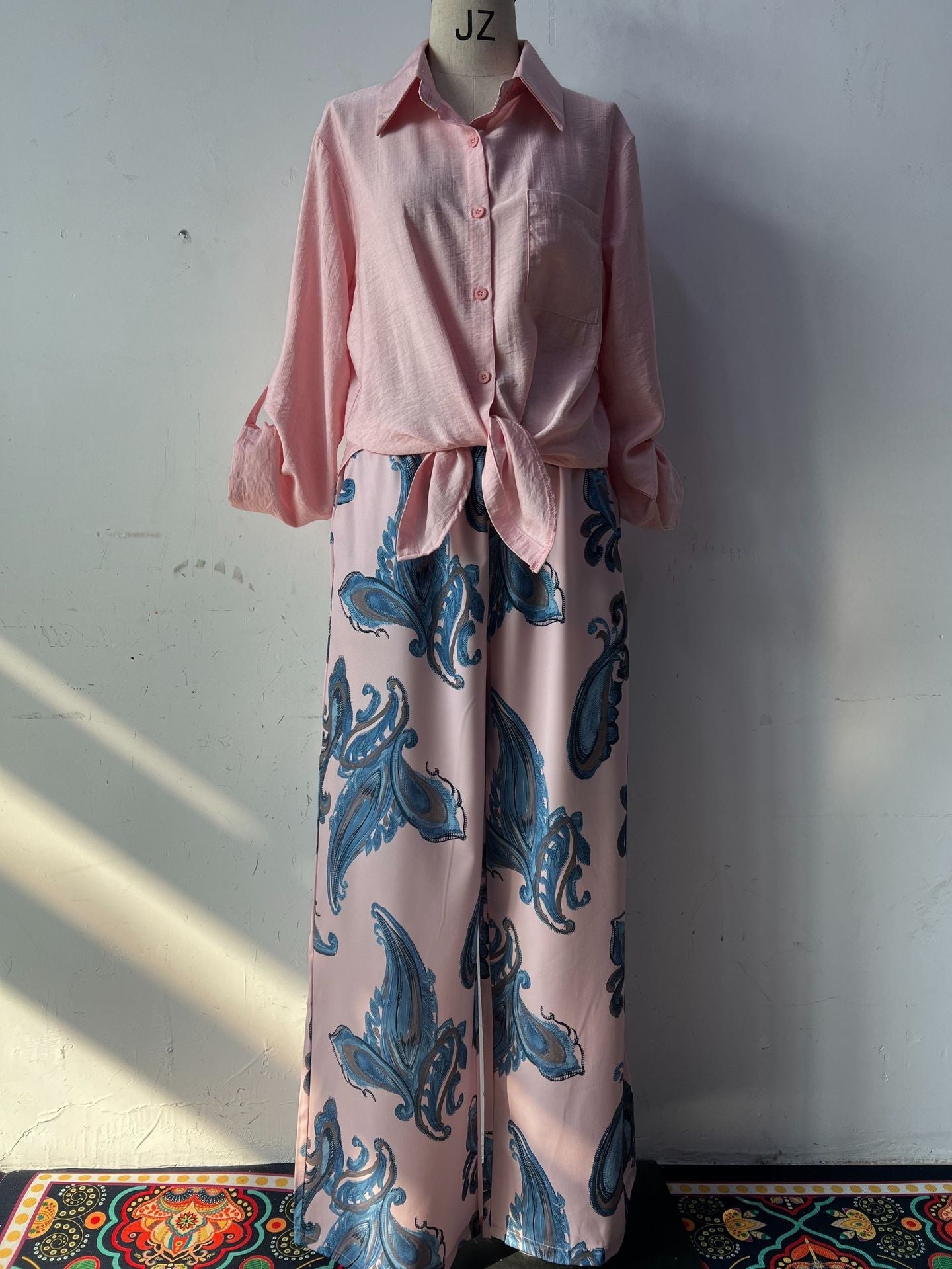 Summer Fashion Large Shirt High Waist Suits