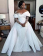 Pure White African Bridal Mermaid Fishtail Wedding Dresses