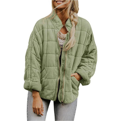 Women's Solid Color Stand-up Collar Loose Pockets Long Coats
