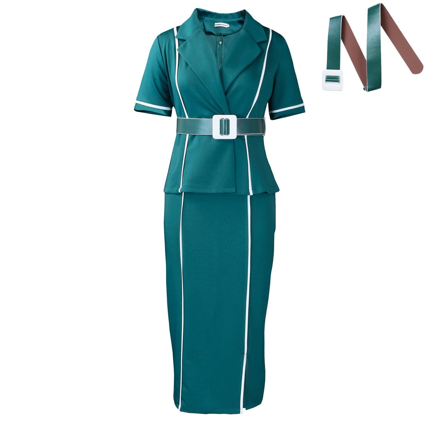 Women's Fashion Sleeve Collar High Waist Ruffles Suits
