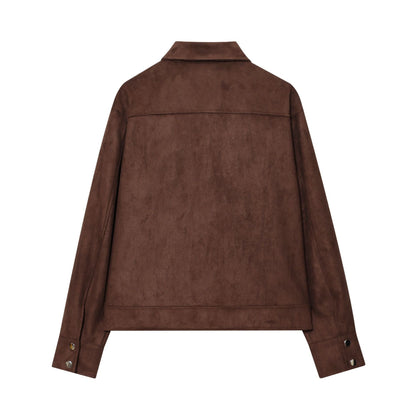 Women's Elegant Fashion Casual Suede Textured Coats