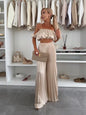 Summer Solid Color Graceful Tube Pleated Suits