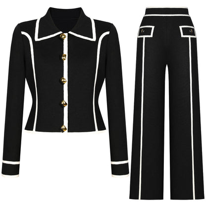 Creative Fashion Knitted Woolen Tup Straight Suits