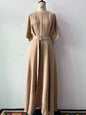 Color Fashion Round Neck Sleeves Dress Belt Shorts