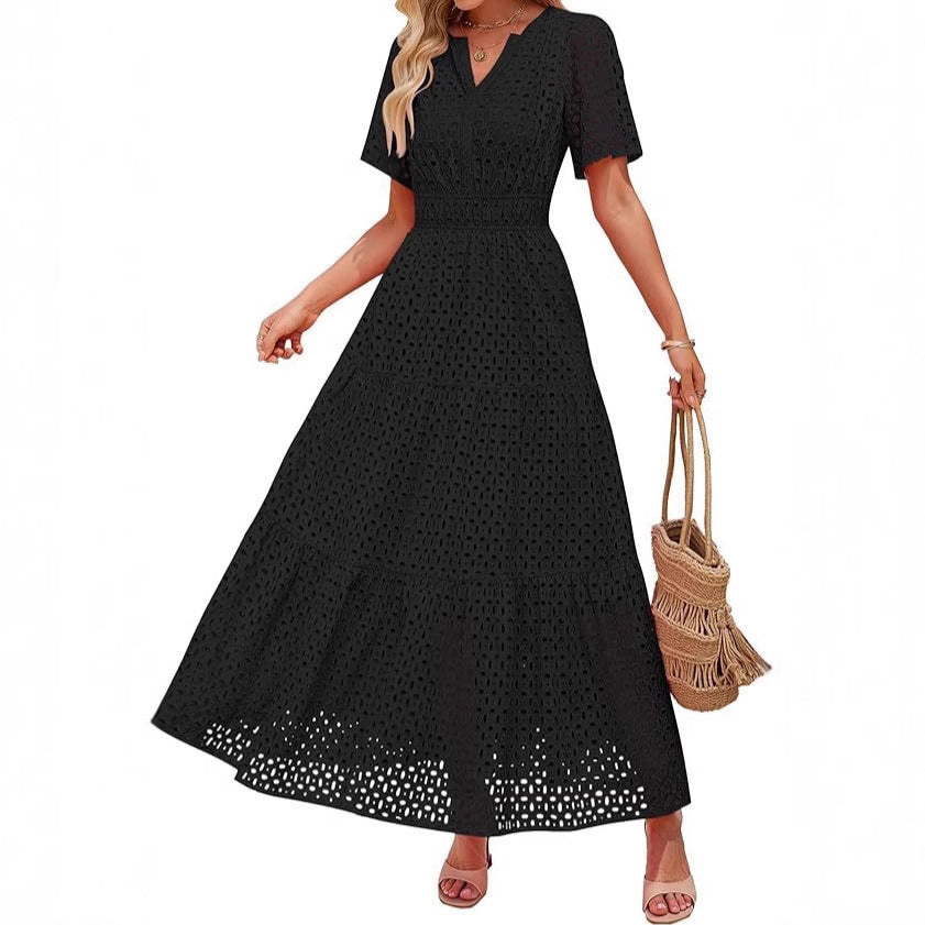 Women's A- Line Hollow Lace Cake Dress Dresses