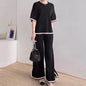 Women's Retro Lazy Style Contrast Color Knitting Suits