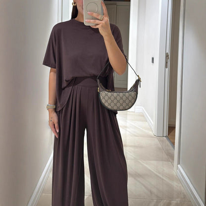 Women's Draping Professional Casual Solid Color Loose Pants